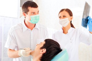 dentists looking at x-ray